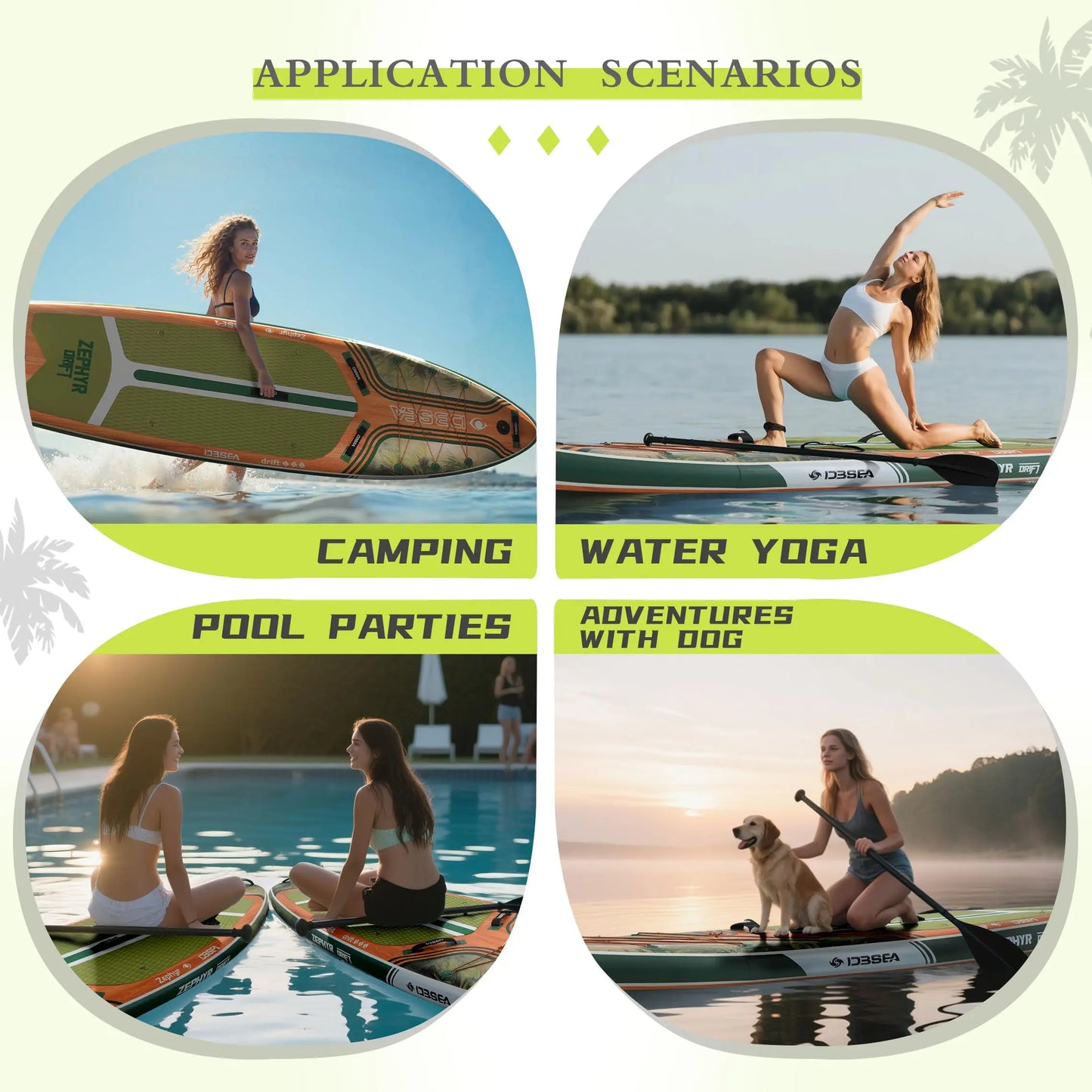 Genreen Inflatable Stand Up Paddle Board With Premium SUP Accessories