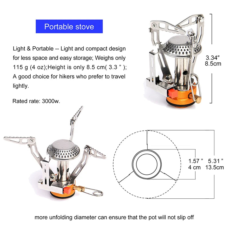 Widesea Camping Cookware Set Portable Pot and Stove Kit