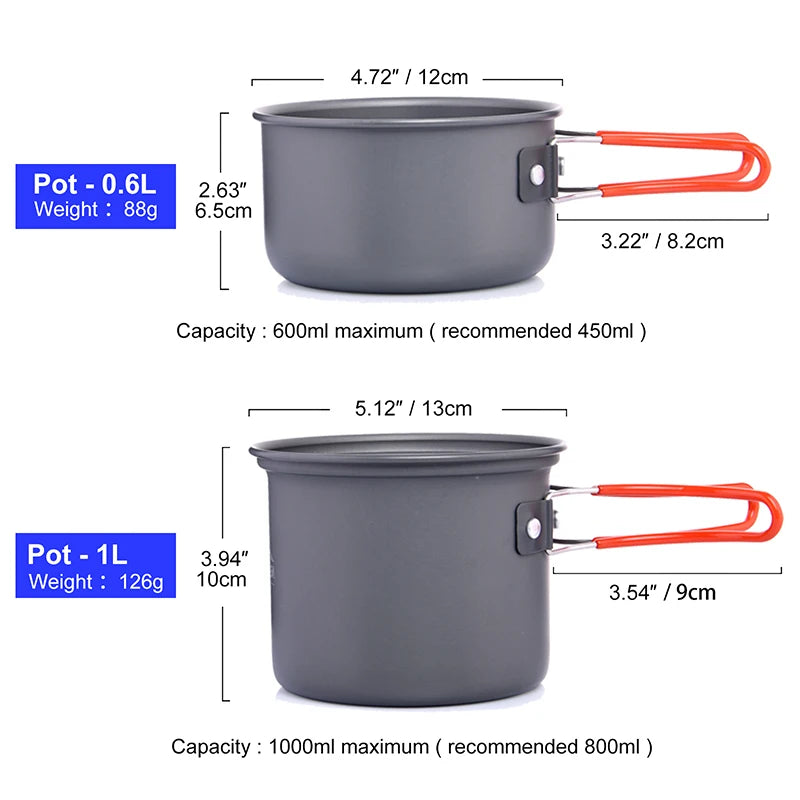 Widesea Camping Cookware Set Portable Pot and Stove Kit
