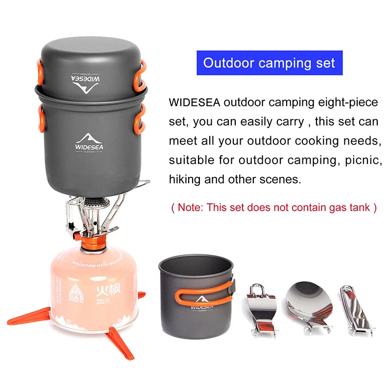 Widesea Camping Cookware Set Portable Pot and Stove Kit