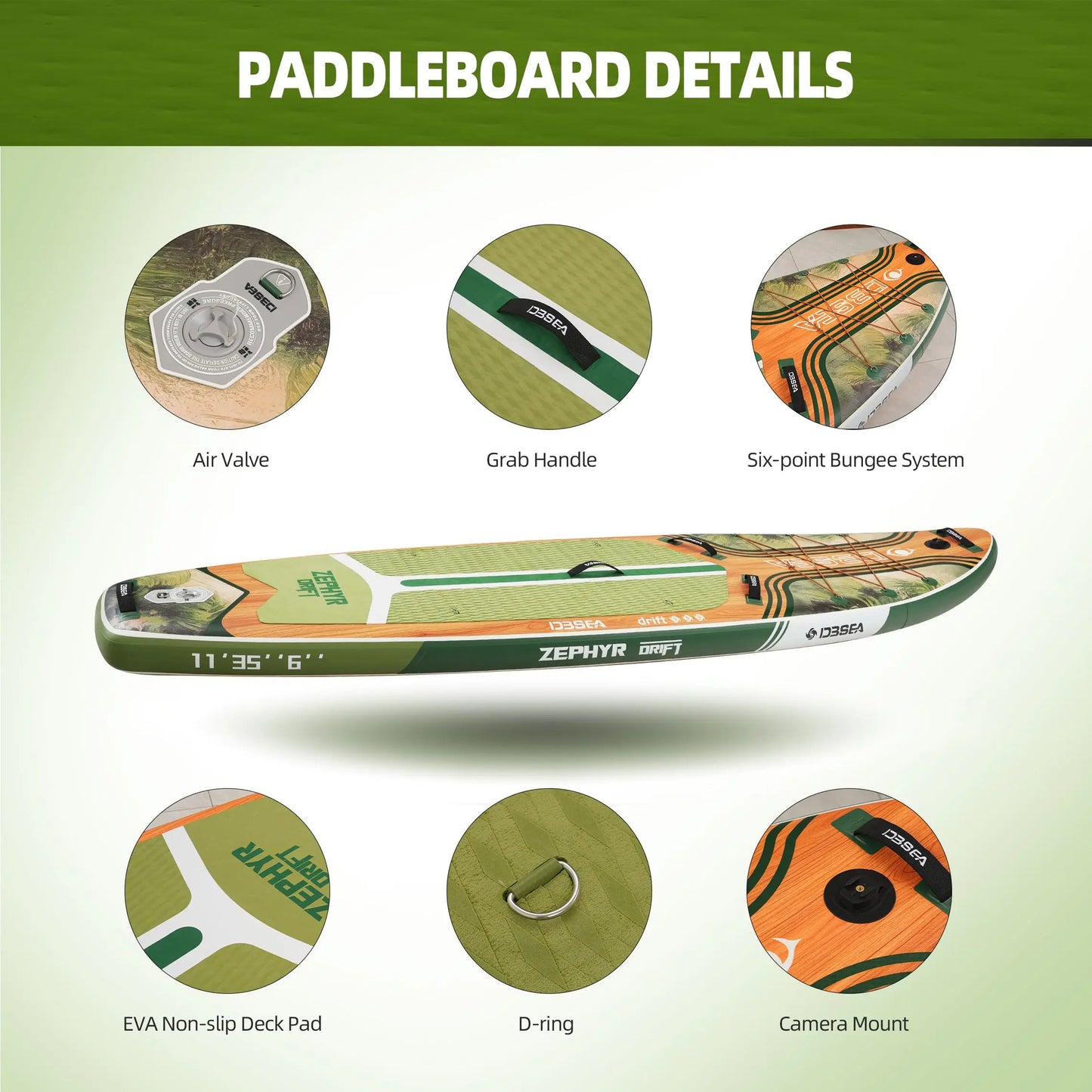 Genreen Inflatable Stand Up Paddle Board With Premium SUP Accessories