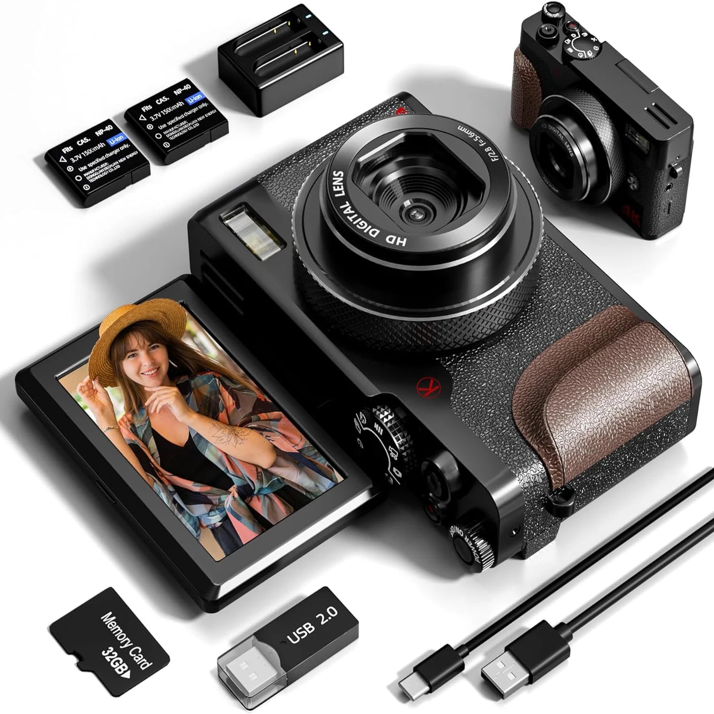 NBD 56MP Camera 4K Vlogging With 180 Degree Flip Screen