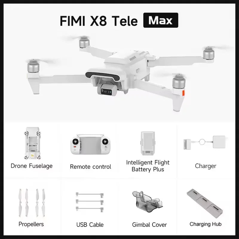 X8 Tele Max Drone With 30X Hybrid Zoom 4K 60FPS 3 Axis Gimbal