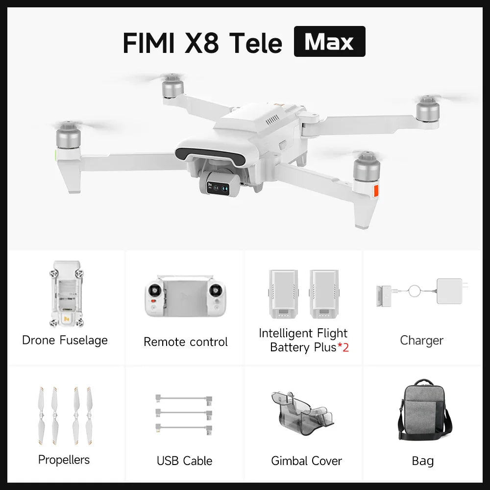 X8 Tele Max Drone With 30X Hybrid Zoom 4K 60FPS 3 Axis Gimbal