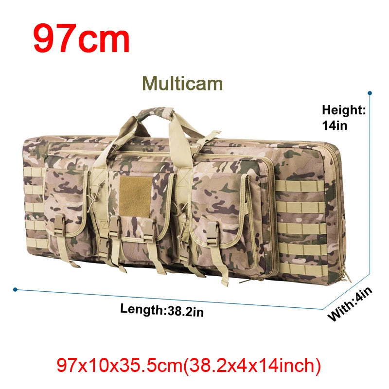 LQARMY Tactical Double Rifle Case MOLLE Bag Sniper Airsoft