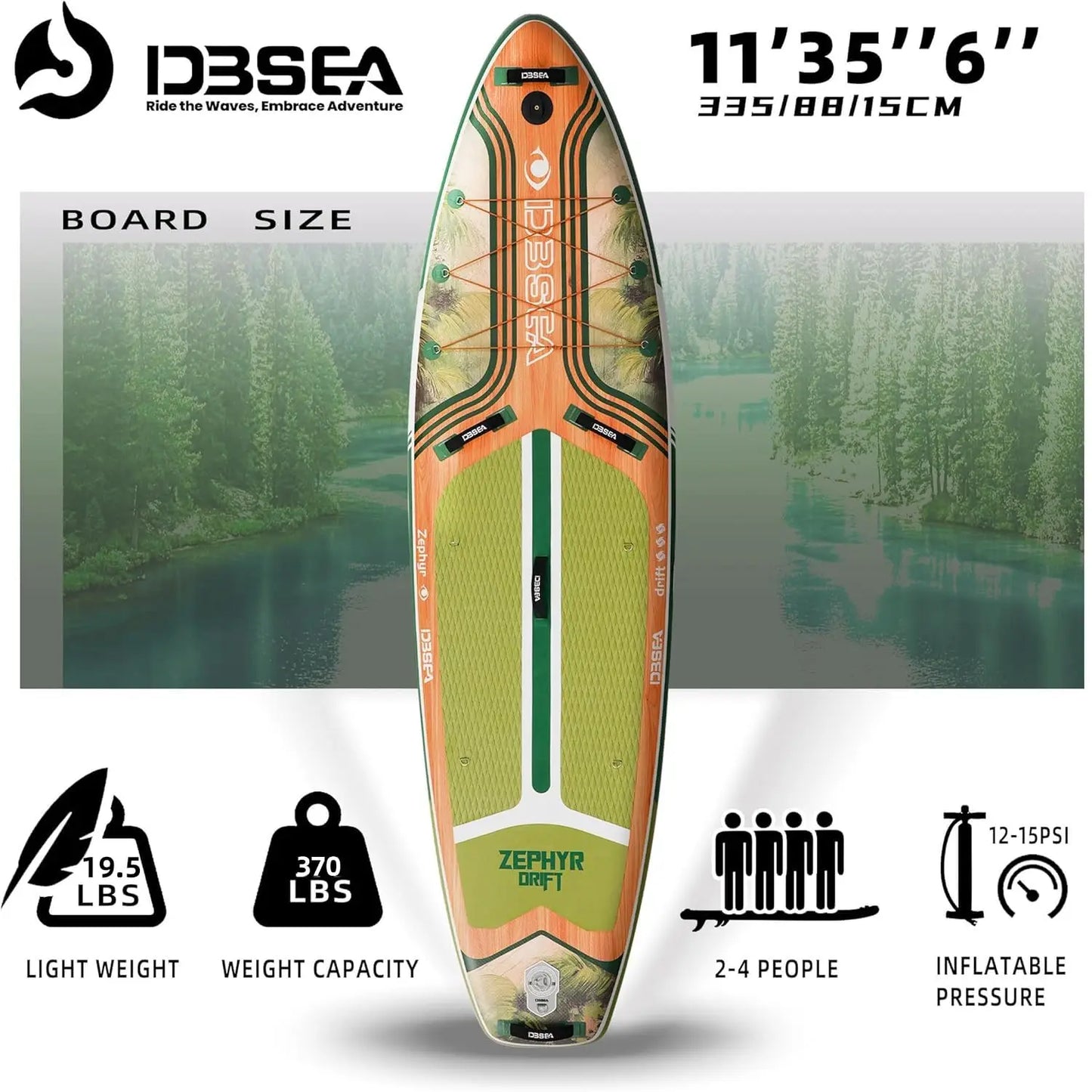 Genreen Inflatable Stand Up Paddle Board With Premium SUP Accessories