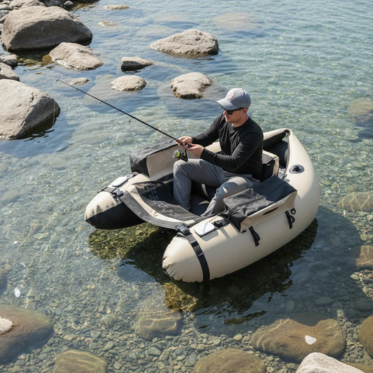 Inflatable Fishing Boat,Portable Oxford Cloth Fishing Boat,136*105*54cm Outdoor Fishing Boat,130kg Weight Capacity,for Fishing