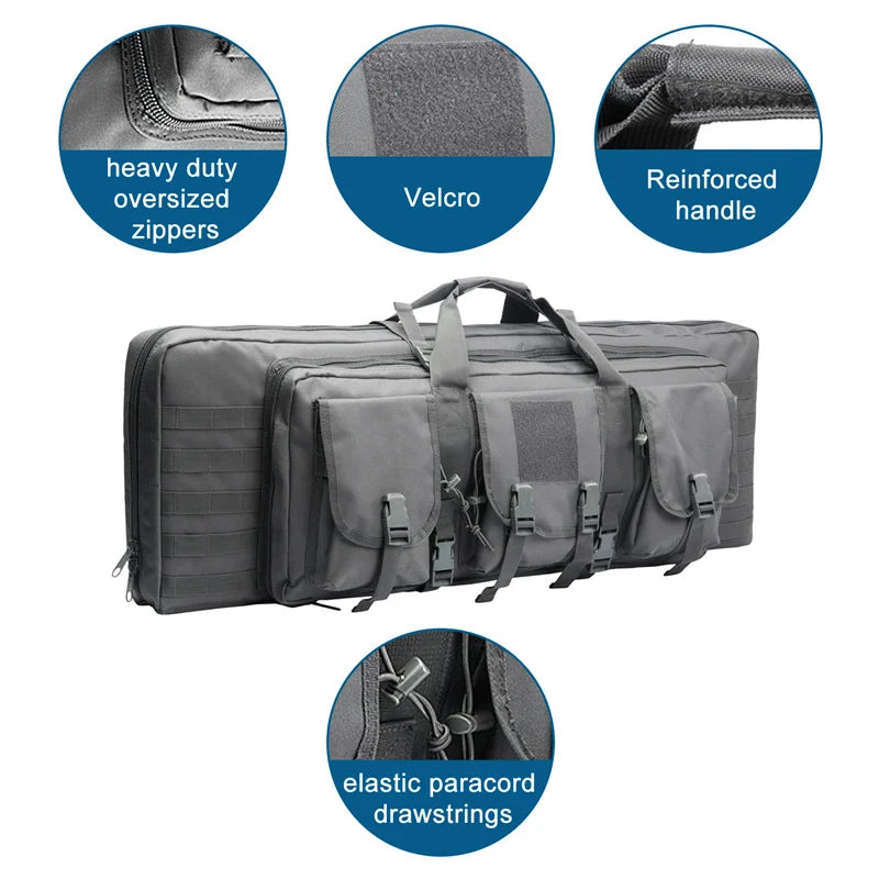 LQARMY Tactical Double Rifle Case MOLLE Bag Sniper Airsoft