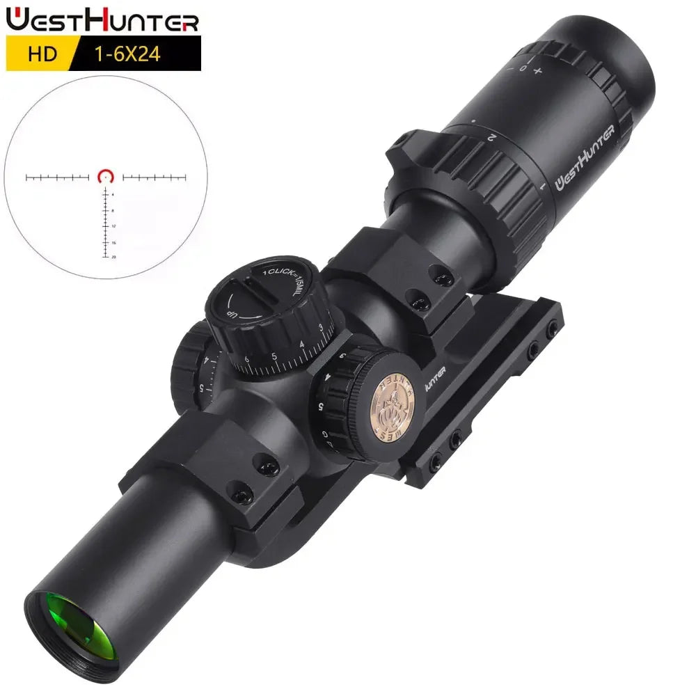 WestHunter HD 1 6X24 IR LPVO Rifle Scope With Illumination