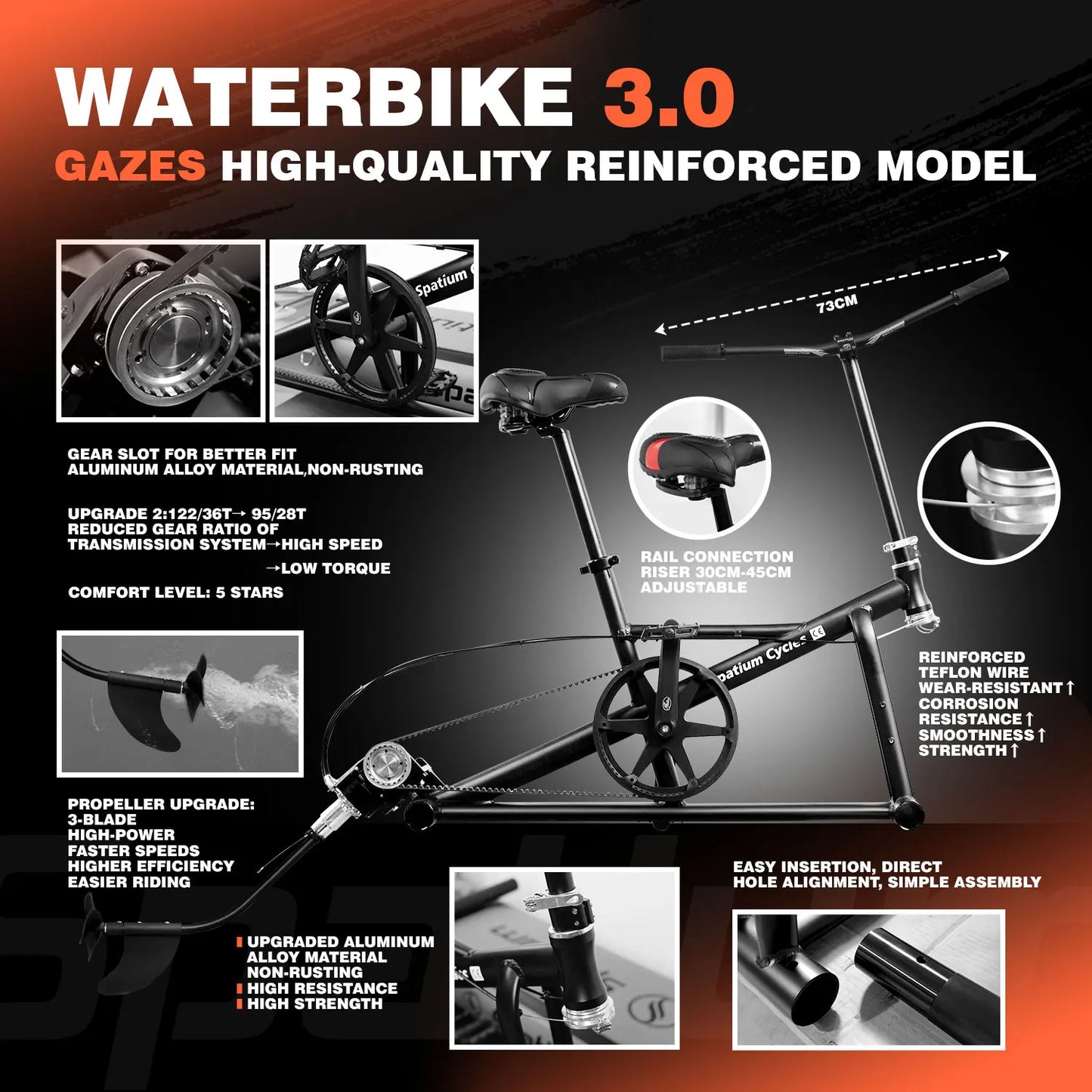 Spatium Water Bike 3.0 Inflatable Pontoon Unisex Adults Model