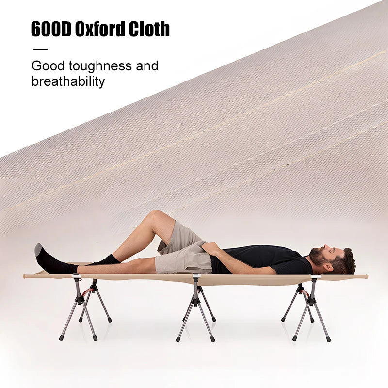 WESTTUNE Camping Cot With Leg Extenders Ultralight Aluminum Bed
