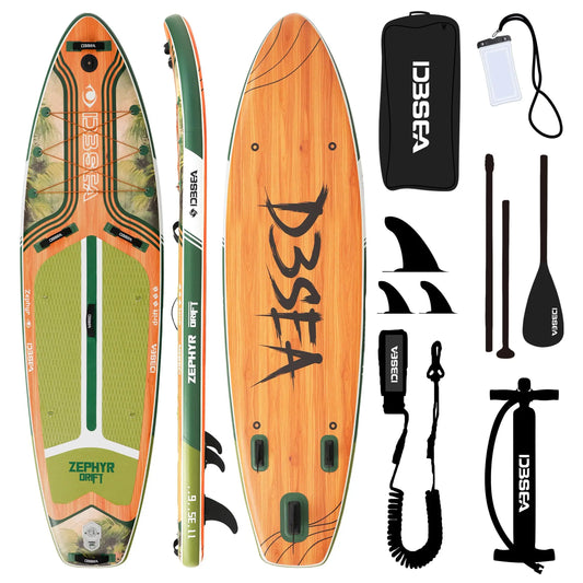 Genreen Inflatable Stand Up Paddle Board With Premium SUP Accessories