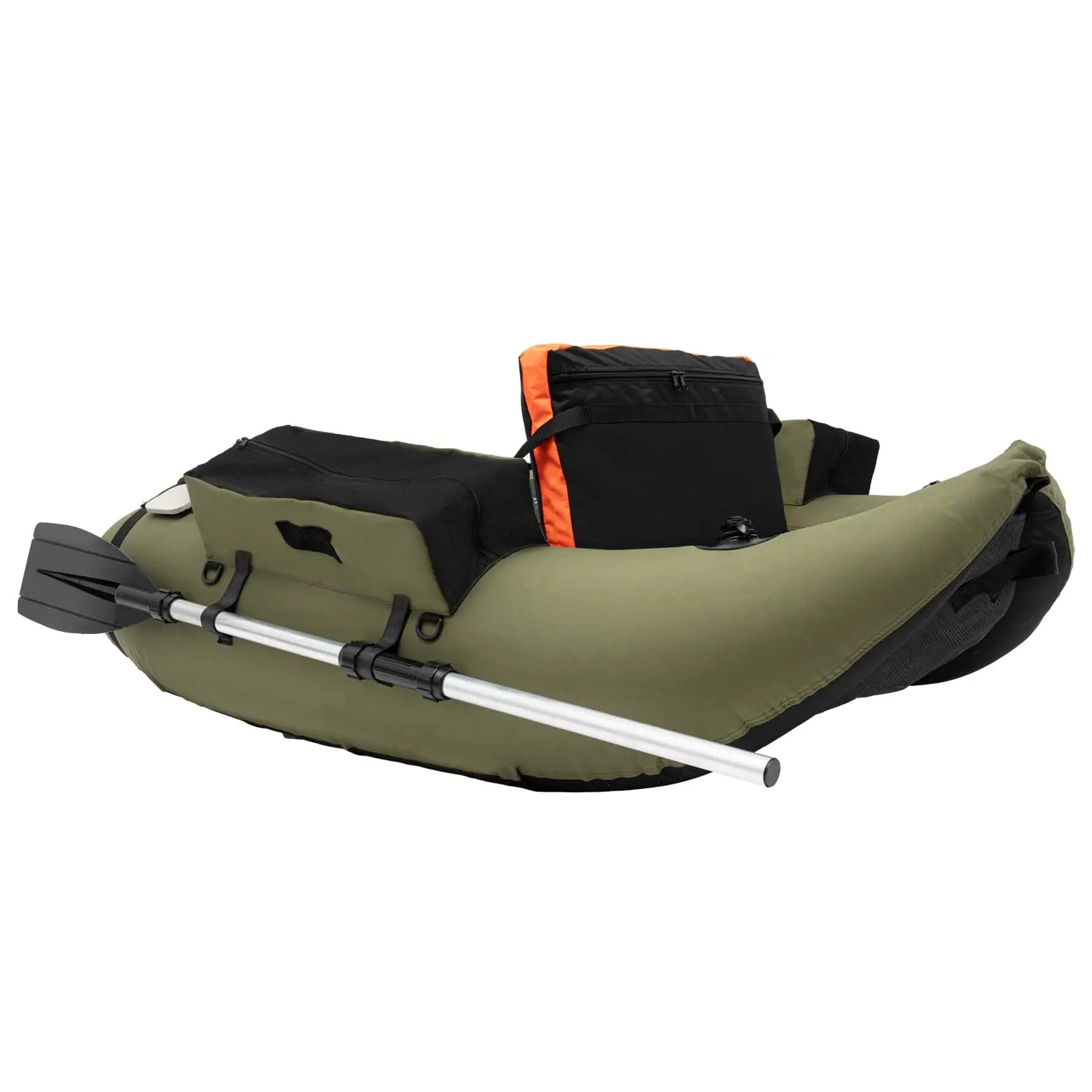 Fishing Float Tube, 286 Lbs Load Capacity Inflatable Boats U-Shaped Fishing Raft with Hand Air Pump, Fish Ruler, Paddle, and Storage