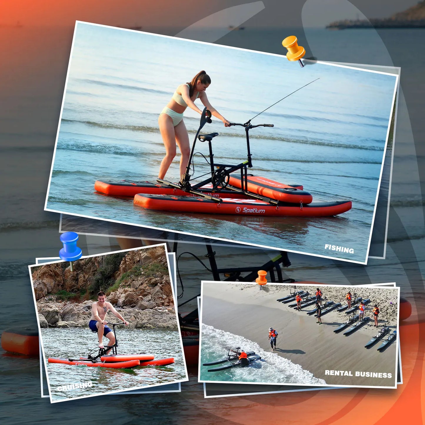 Spatium Water Bike 3.0 Inflatable Pontoon Unisex Adults Model