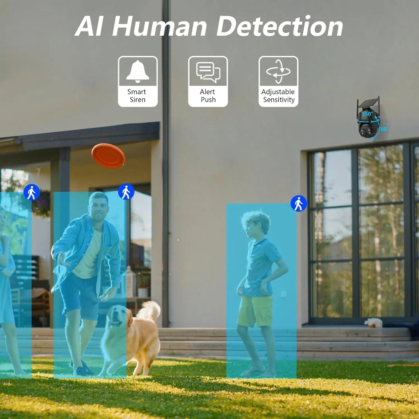 Wireless Outdoor Security Camera 2K Night Vision Works With Alexa