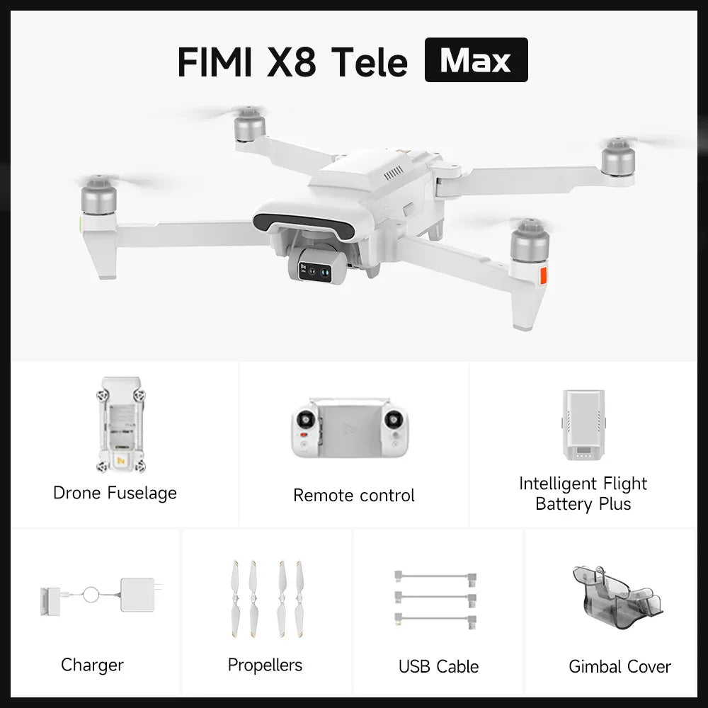 X8 Tele Max Drone With 30X Hybrid Zoom 4K 60FPS 3 Axis Gimbal