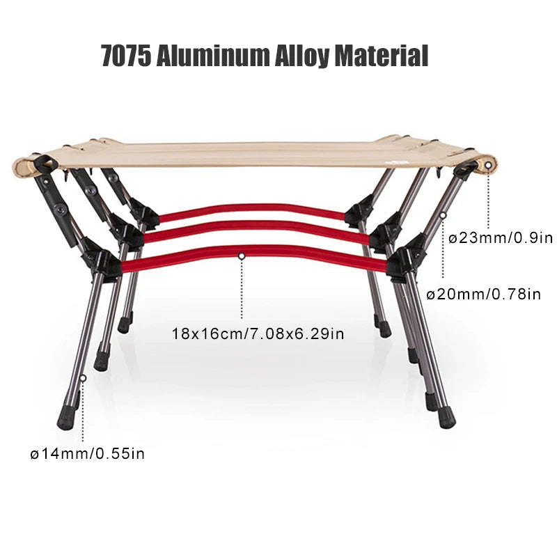WESTTUNE Camping Cot With Leg Extenders Ultralight Aluminum Bed